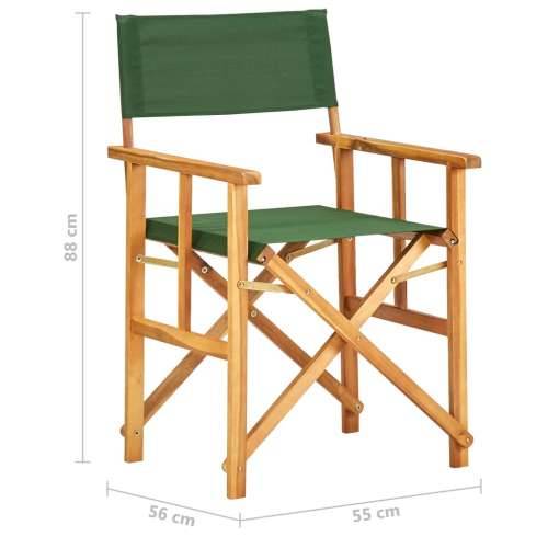 Redateljska stolica od masivnog bagremovog drva zelena Cijena