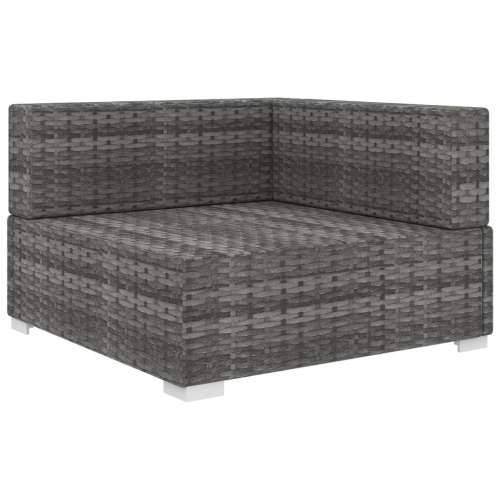 Modularna kutna fotelja s jastucima 1 kom od poliratana siva - Siva 1 kutna sofa Cijena