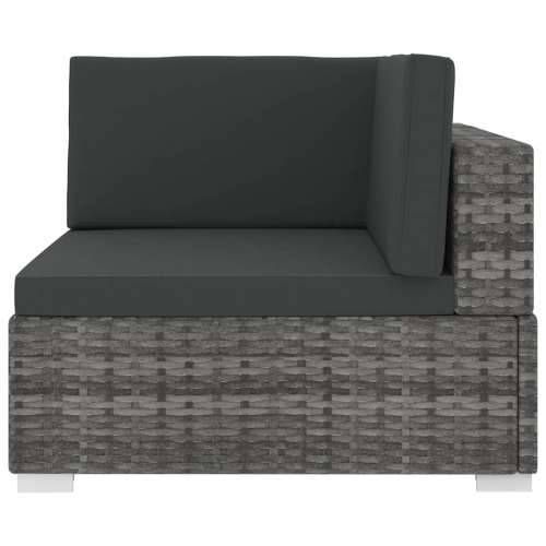 Modularna kutna fotelja s jastucima 1 kom od poliratana siva - Siva 1 kutna sofa Cijena