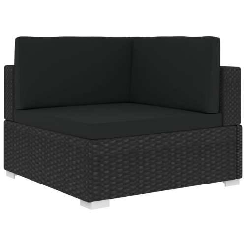 Modularna kutna fotelja s jastucima 1 kom od poliratana crna - Crna 1 kutna sofa Cijena