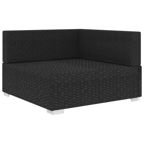 Modularna kutna fotelja s jastucima 1 kom od poliratana crna - Crna 1 kutna sofa Cijena
