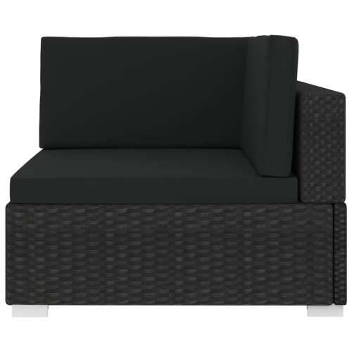 Modularna kutna fotelja s jastucima 1 kom od poliratana crna - Crna 1 kutna sofa Cijena