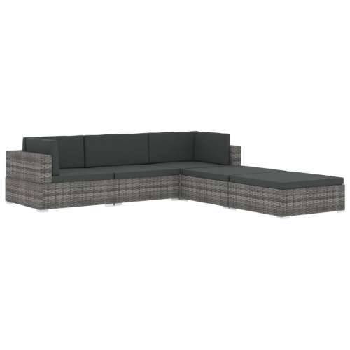 Modularna kutna fotelja s jastucima 1 kom od poliratana crna - Crna 1 kutna sofa Cijena