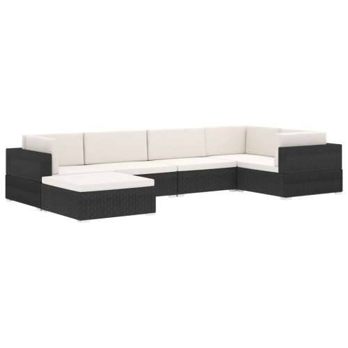 Modularna kutna fotelja s jastucima 1 kom od poliratana crna - Crna 1 kutna sofa Cijena