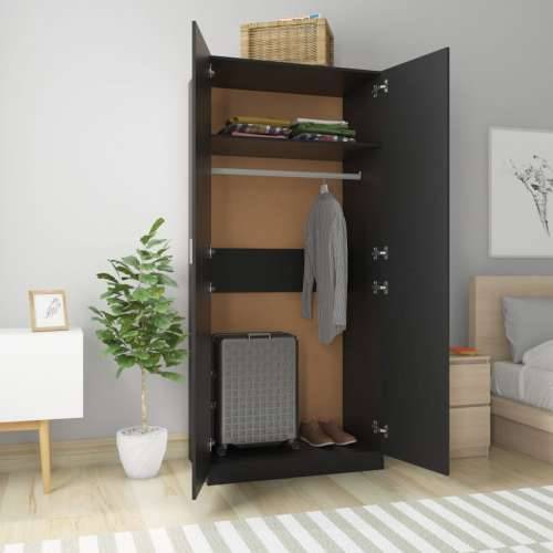 Ormar crni 90 x 52 x 200 cm od konstruiranog drva - Crna 1 Cijena