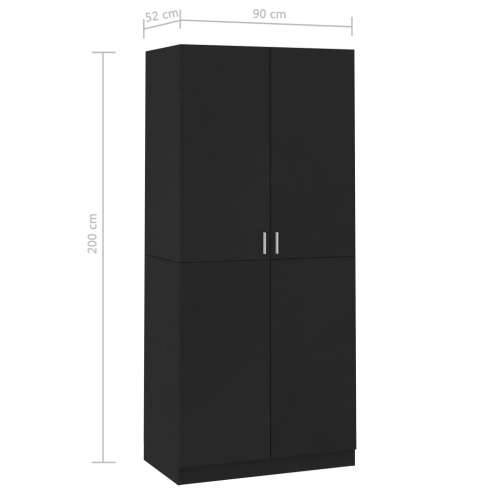 Ormar crni 90 x 52 x 200 cm od konstruiranog drva - Crna 1 Cijena