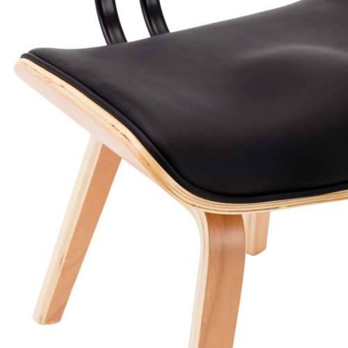 Blagovaonske stolice 2 kom savijeno drvo i umjetna koža crne Cijena