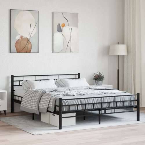 Okvir za krevet crni čelični 160 x 200 cm