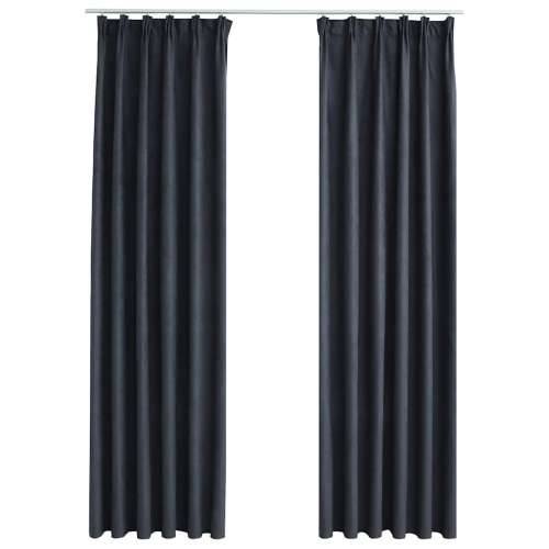 Zavjese za zamračivanje s kukama 2 kom antracit 140 x 175 cm - Antracit 140 x 175 cm 2 Cijena