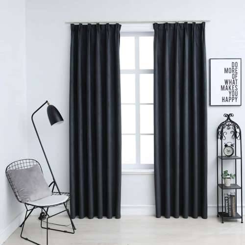 Zavjese za zamračivanje s kukama 2 kom antracit 140 x 245 cm - Antracit 140 x 245 cm 2 Cijena