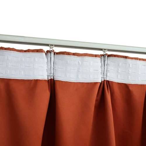 Zavjese za zamračivanje s kukama 2 kom boja hrđe 140 x 225 cm - Boja hrđe 140 x 225 cm 2 Cijena