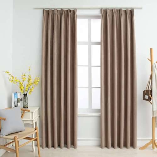 Zavjese za zamračivanje s kukama 2 kom smeđe-sive 140 x 225 cm - Sivo-smeđa 140 x 225 cm 2 Cijena
