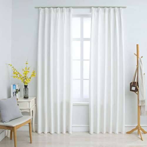 Zavjese za zamračivanje s kukama 2 kom sivobijele 140x245 cm - Prljavo bijela 140 x 245 cm 2 Cijena