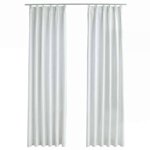 Zavjese za zamračivanje s kukama 2 kom sivobijele 140x245 cm - Prljavo bijela 140 x 245 cm 2 Cijena
