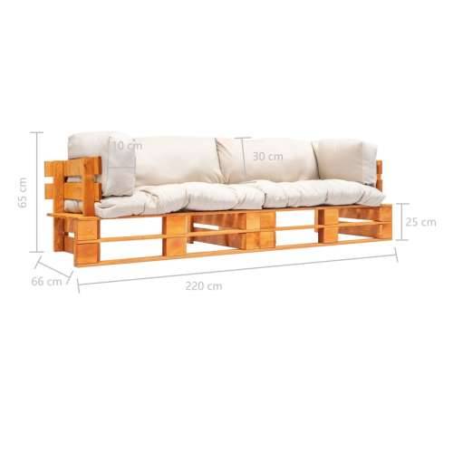 2-dijelni vrtni set sofa od paleta s jastucima boje pijeska - Smeđa i boja pijeska 2 Cijena