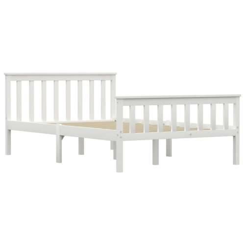 Okvir za krevet od masivne borovine bijeli 120 x 200 cm  - Bijela 120 x 200 cm Cijena