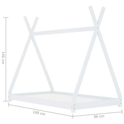Okvir za dječji krevet od masivne borovine bijeli 80 x 160 cm Cijena