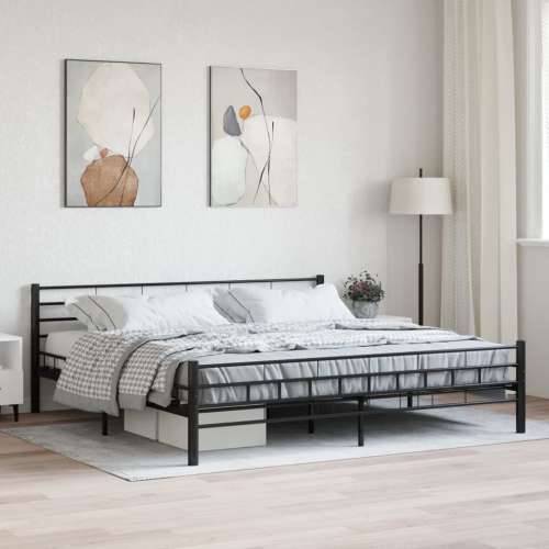 Okvir za krevet crni čelični 180 x 200 cm Cijena