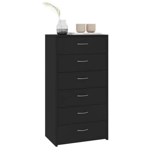 Komoda sa 6 ladica crna 50 x 34 x 96 cm od konstruiranog drva - Crna 1 Cijena