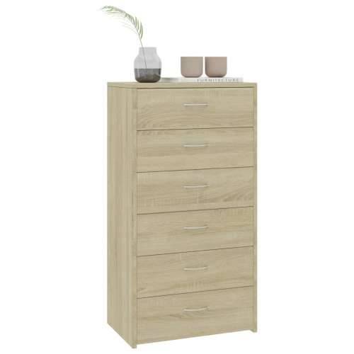 Komoda sa 6 ladica boja hrasta sonome 50 x 34 x 96 cm drvena - sonoma hrast 1 Cijena