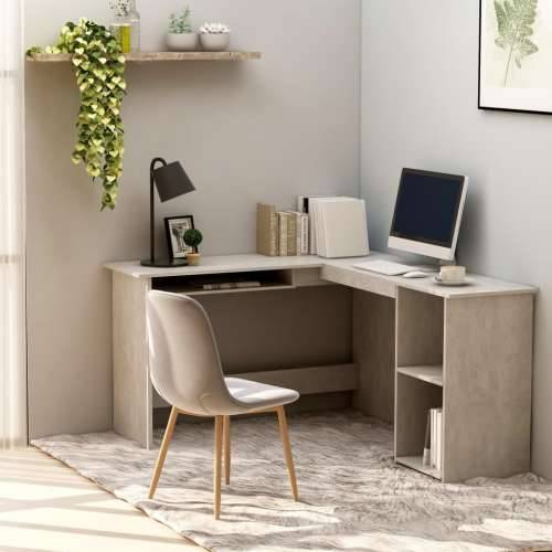 Kutni radni stol siva boja betona 120 x 140 x 75 cm od iverice Cijena