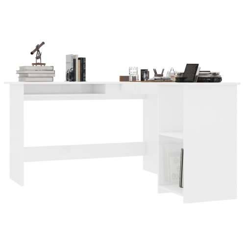 Kutni radni stol visoki sjaj bijeli 120 x 140 x 75 cm iverica Cijena
