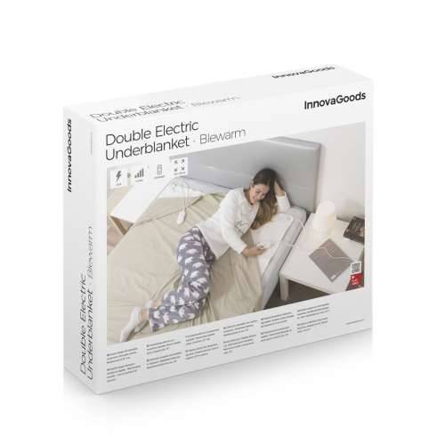 Električni Grijač Kreveta za Dvije Osobe Blewarm InnovaGoods 60+60 W 140 x 160 cm Bijela Cijena