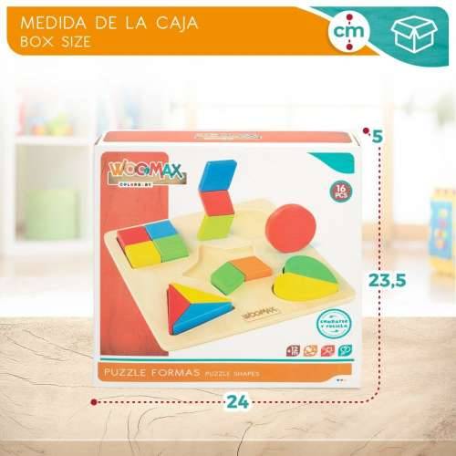 Drvene Dječje Puzzle Woomax obrasci + 12 Mjeseci 16 Dijelovi (6 kom.) Cijena