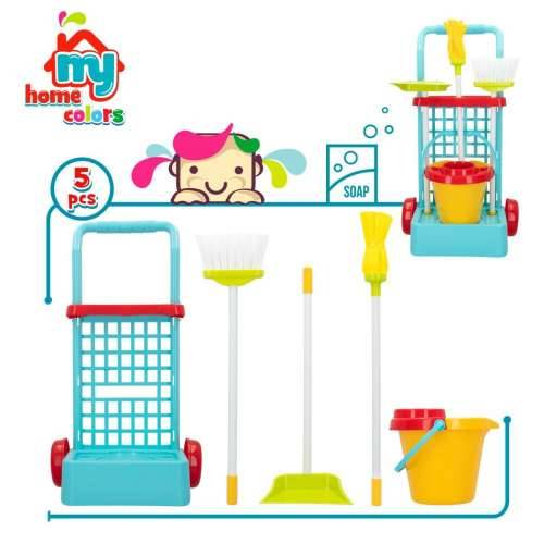 Kolica za čišćenje s priborom Colorbaby My Home 30,5 x 55,5 x 19,5 cm (4 kom.) Cijena