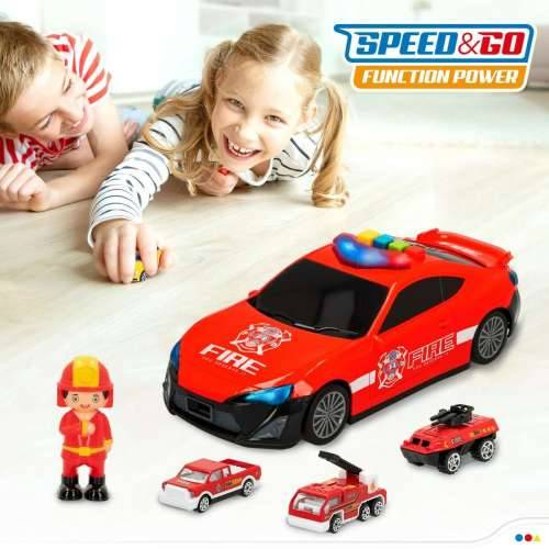 Set za Igru Vozila Speed & Go 30 x 9,5 x 13 cm Vatrogasac Svjetlo Zvuk 4 kom. Cijena