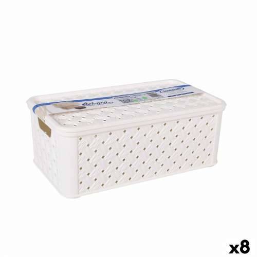 Kutija za Pospremanje s Poklopcem Tontarelli Arianna Plastika Bijela 4 L 29 x 16,6 x 11,2 cm (8 kom.) Cijena