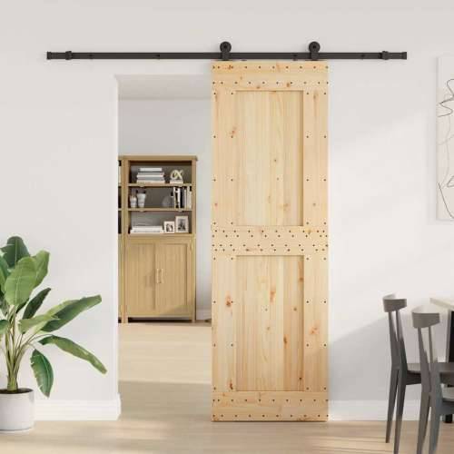 Klizna vrata s priborom za montažu 70 x 210 cm masivna borovina - 70 x 210 cm (213.5 cm) 1 Četvrtasto Cijena