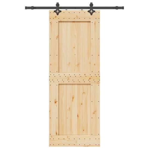 Klizna vrata s priborom za montažu 85 x 210 cm masivna borovina - 85 x 210 cm (152.5 cm) 1 Četvrtasto Cijena