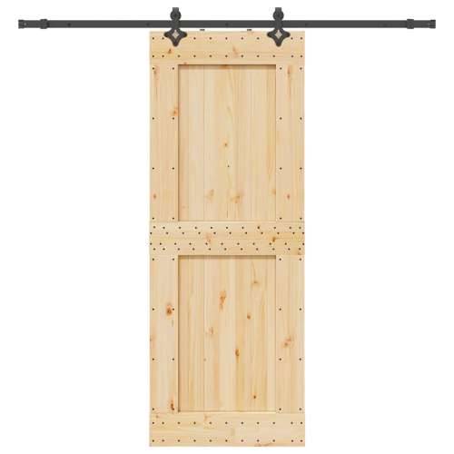 Klizna vrata s priborom za montažu 85 x 210 cm masivna borovina - 85 x 210 cm (213.5 cm) 1 Četvrtasto Cijena