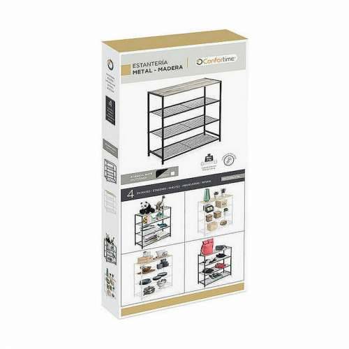 Polica Confortime Crna Metal 60 x 30 x 63,5 cm (3 kom.) Cijena