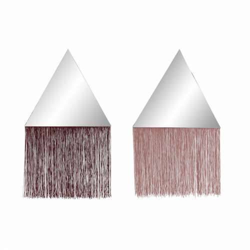 Pakarāmais spogulis DKD Home Decor Bordo Svetlo roza šiške 33,5 x 1 x 54 cm (2 kom.) (2 Dijelovi) Cijena