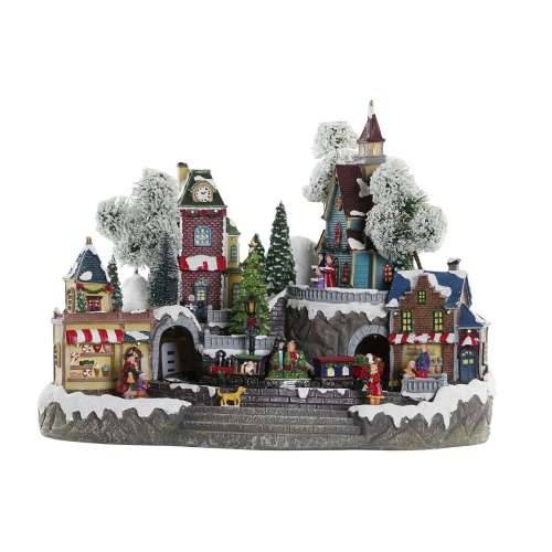 Božićni ukras DKD Home Decor Grad LED Svjetlo Smola PVC (47 x 36 x 34 cm) Cijena
