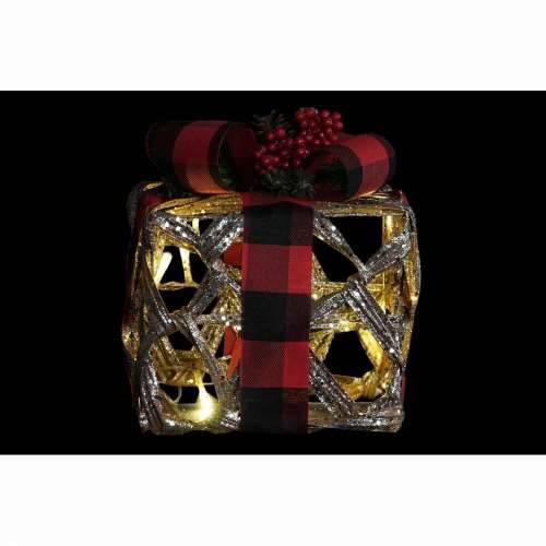 Set ukrasnih kutija DKD Home Decor LED Srebrna Crna Crvena Crvena/Crna Ratan Šljokice 25 x 25 x 30 cm (3 Dijelovi) Cijena