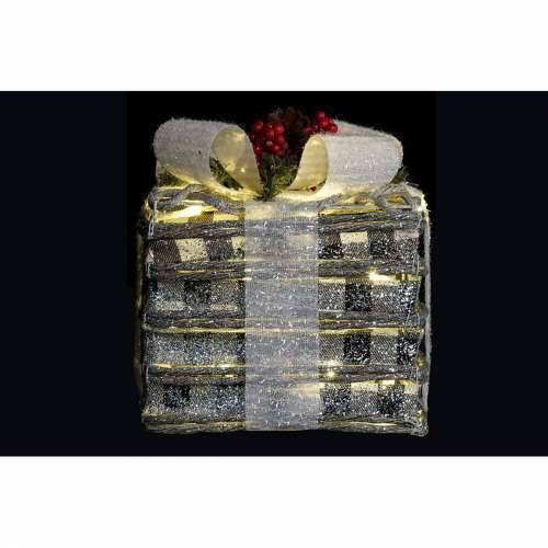 Set ukrasnih kutija DKD Home Decor LED Bijela Crvena Zelena Srebrna Metal snježno 25 x 25 x 29 cm (3 Dijelovi) Cijena