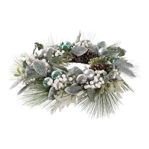 Coroană de Crăciun DKD Home Decor Plava Srebrna PVC 60 x 60 x 12 cm Cijena