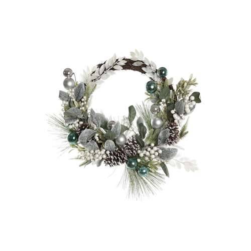 Coroană de Crăciun DKD Home Decor Plava Bijela Smeđa PVC 60 x 60 x 12 cm Cijena
