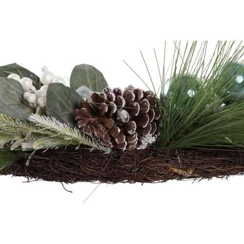 Coroană de Crăciun DKD Home Decor Plava Bijela Smeđa PVC 60 x 60 x 12 cm Cijena