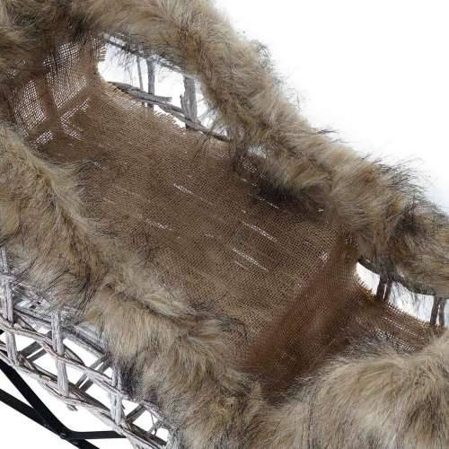 Božićni ukras DKD Home Decor Sob Bijela Smeđa ispleten od pruća 58 x 30 x 30 cm (3 Dijelovi) Cijena
