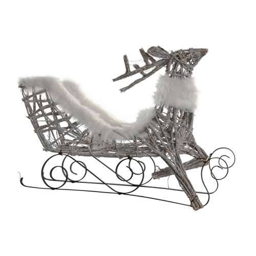 Božićni ukras DKD Home Decor Sob i saonice Bijela ispleten od pruća Sob 75 x 20 x 53 cm Cijena