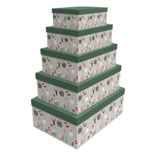 Set Složivih Kutija za Pospremanje DKD Home Decor Zelena Siva Karton 50 x 35 x 25 cm (5 kom.) Cijena