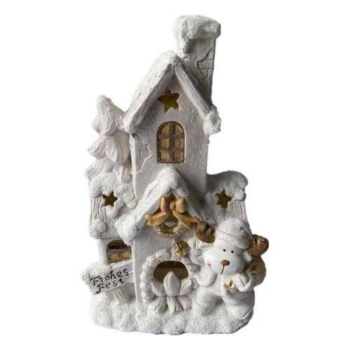 Božićni ukras DKD Home Decor kuća Bijela snježno 32 x 21 x 52 cm Cijena