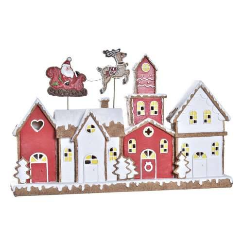 Božićni ukras DKD Home Decor kuća Bijela Crvena Smola 41 x 7,5 x 27 cm Cijena