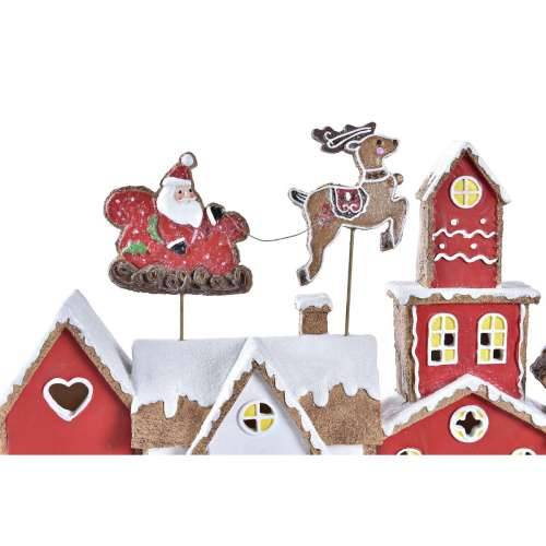 Božićni ukras DKD Home Decor kuća Bijela Crvena Smola 41 x 7,5 x 27 cm Cijena
