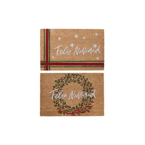 Prostirač DKD Home Decor Bijela Smeđa Crvena Zelena PVC Kokosova vlakna 60 x 40 x 1,5 cm (2 kom.) Cijena