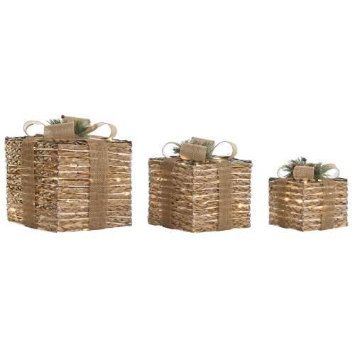Božićni ukras DKD Home Decor Prirodno 25 x 25 x 25 cm (3 Dijelovi) Cijena